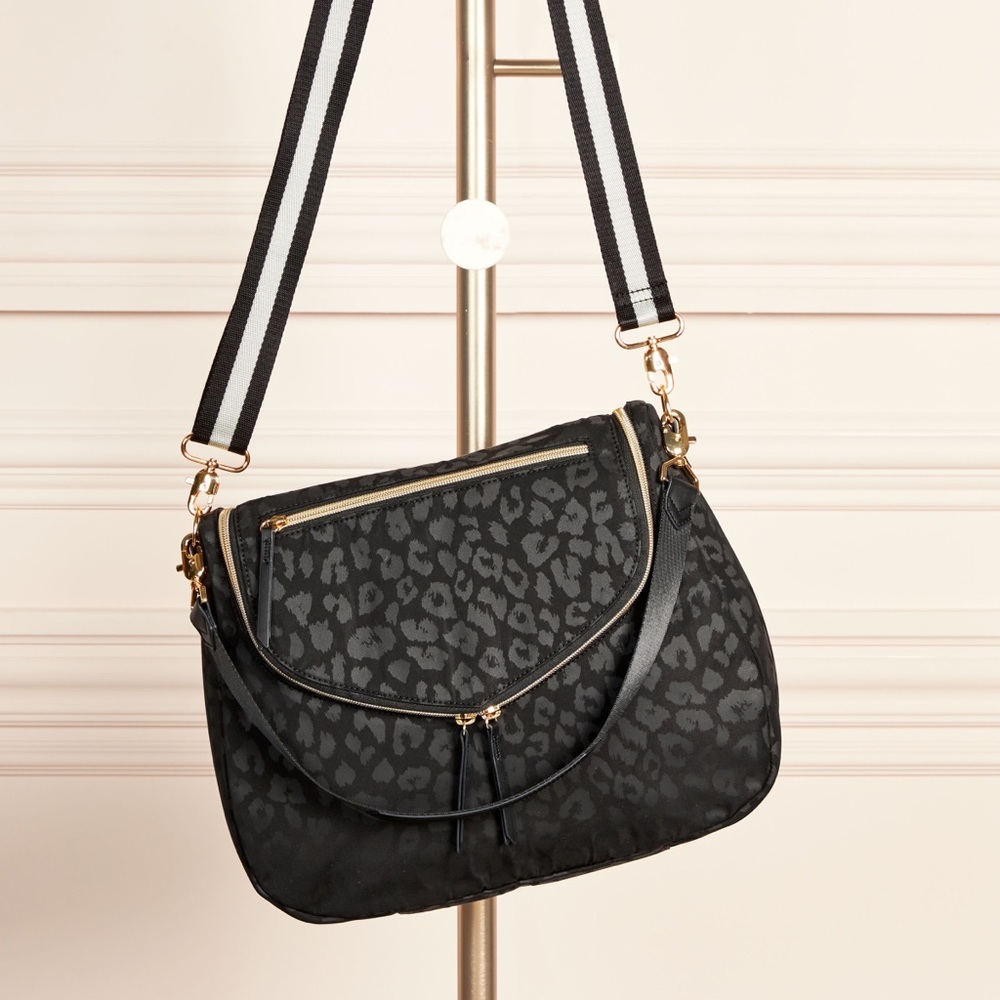 Stella & Dot Lady Boss Shoulder Bag with Stella Strap - animal print crossbody.